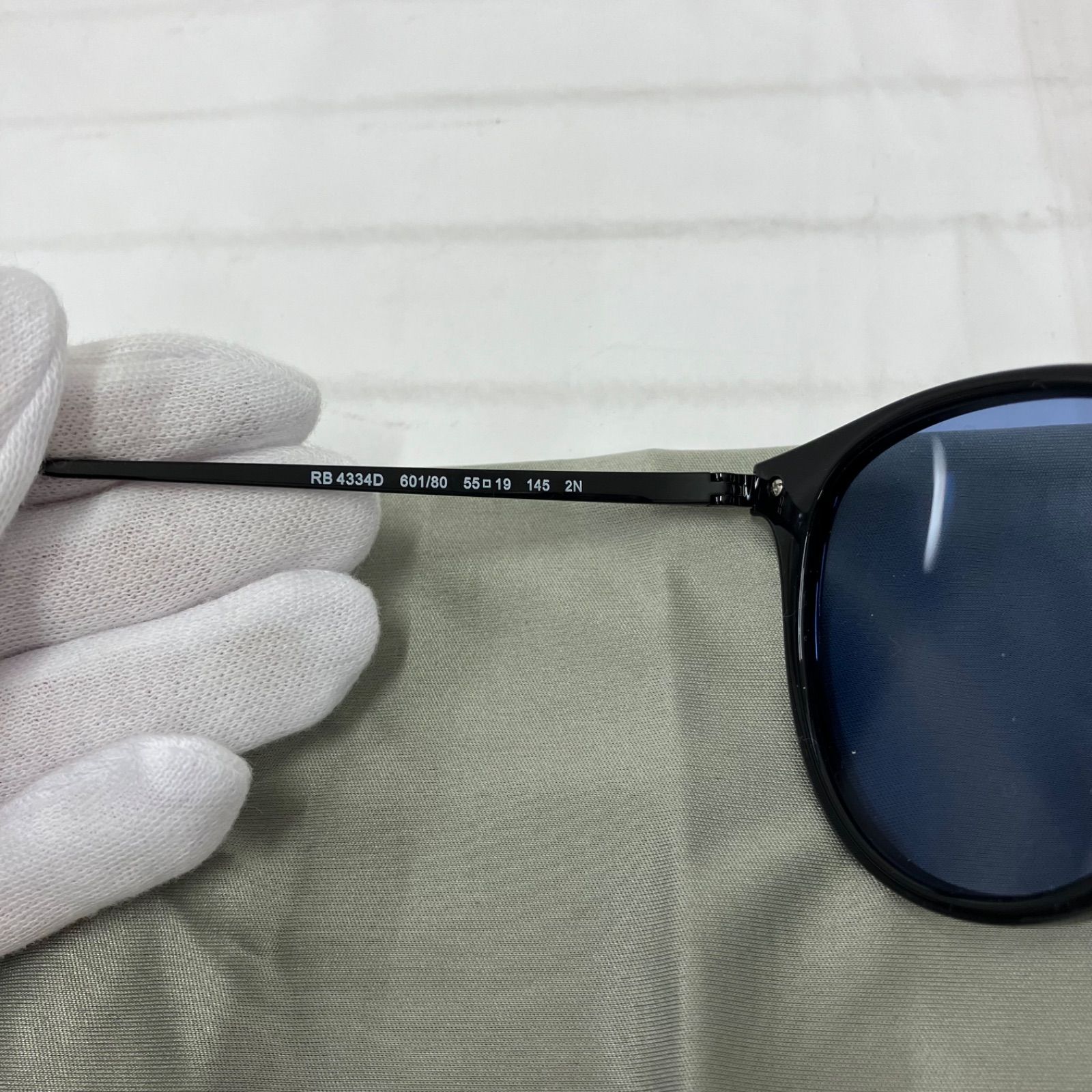 D9674 Ray Ban レイバン RB4334D 601/80 ブラック×ブルー サングラス 