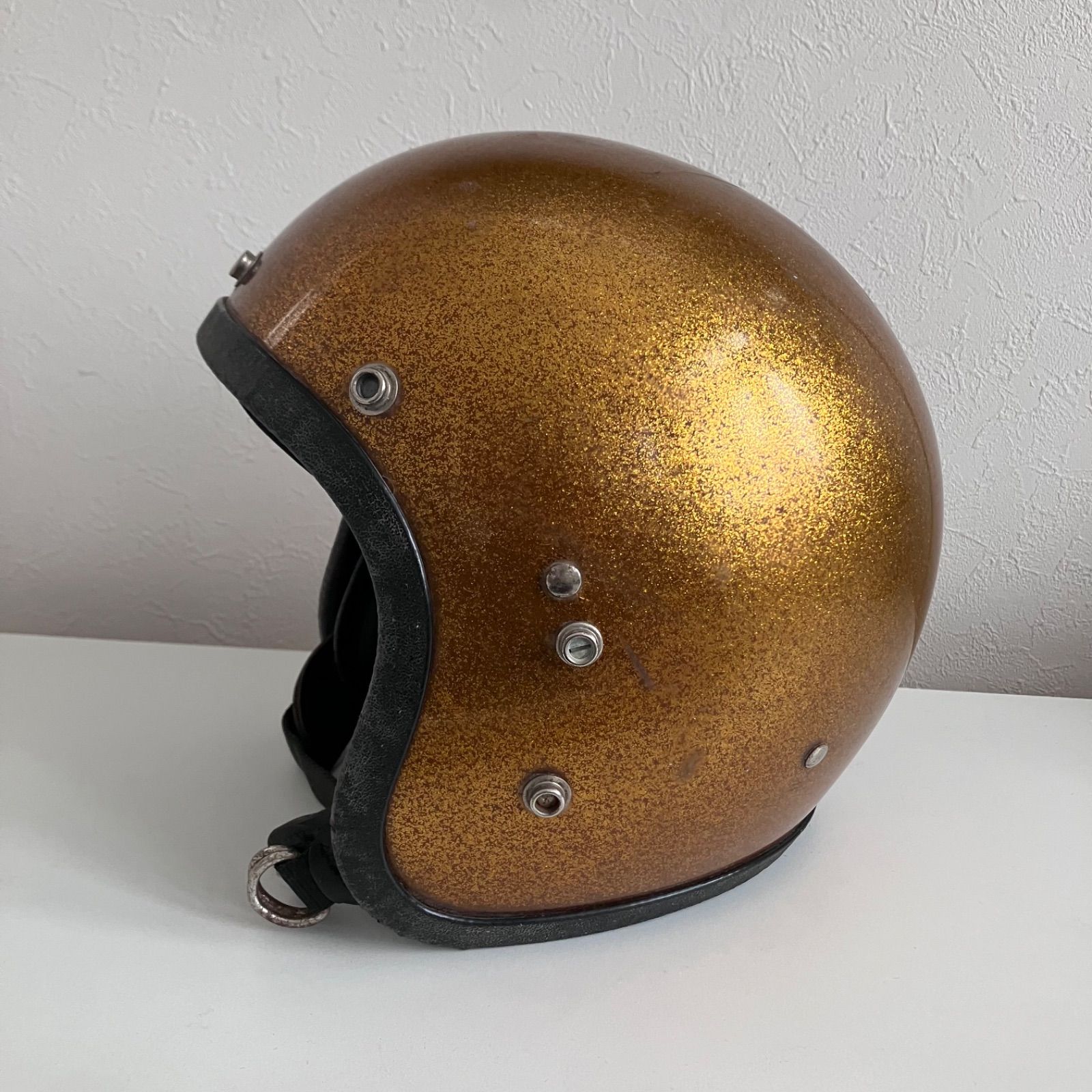 NESCO☆ビンテージヘルメット 1970年代製 金色 ジェット Lサイズ
