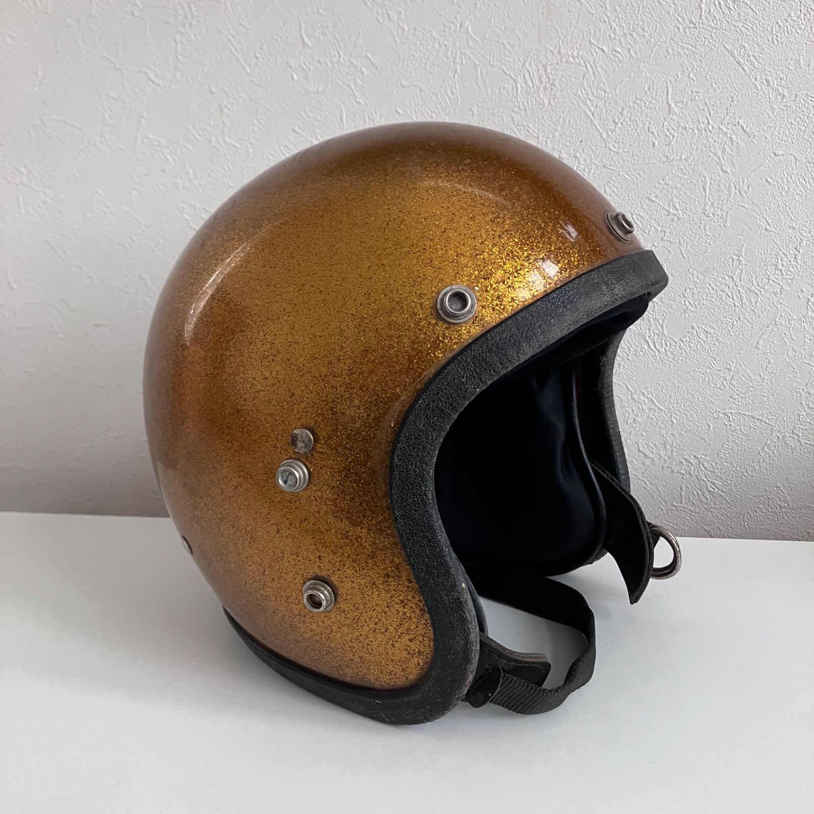 NESCO☆ビンテージヘルメット 1970年代製 金色 ジェット Lサイズ