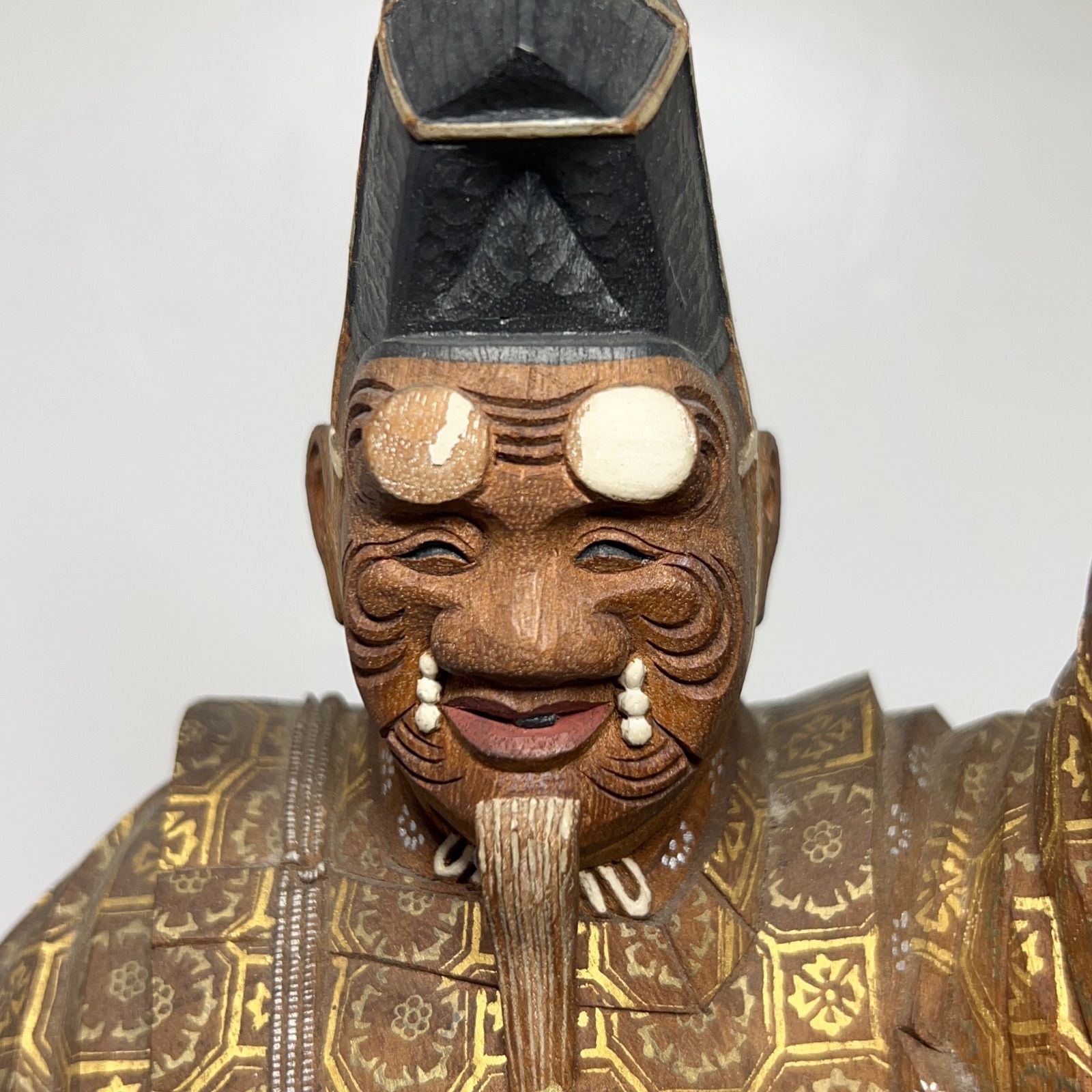 木彫り 置物 彫刻家 花田一男 ネズミの置物 木彫り 共箱 師 平櫛田中 0610U2G