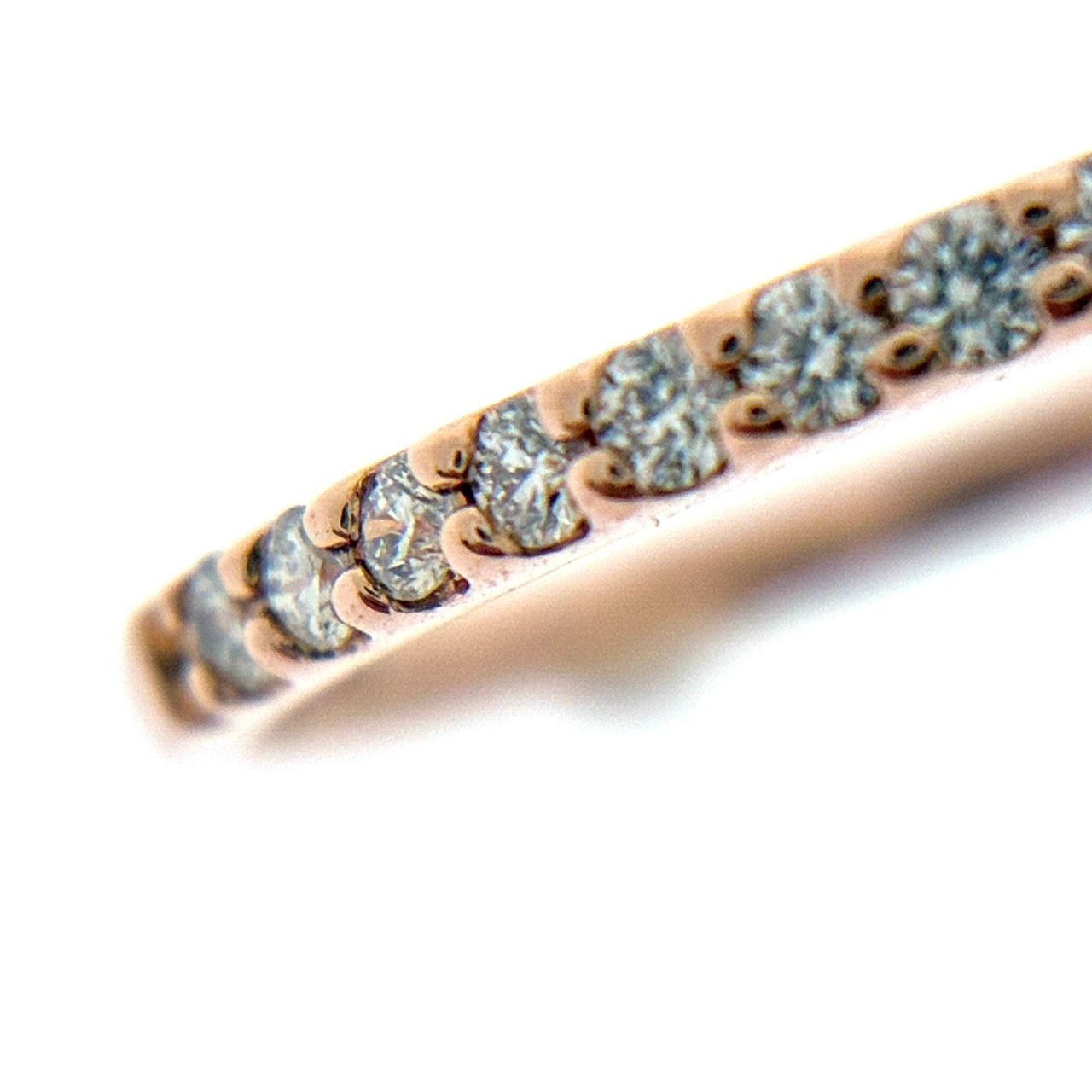 新品仕上済み K14PG 天然 ダイヤモンド リング 1.17g D:0.18ct 11号 
