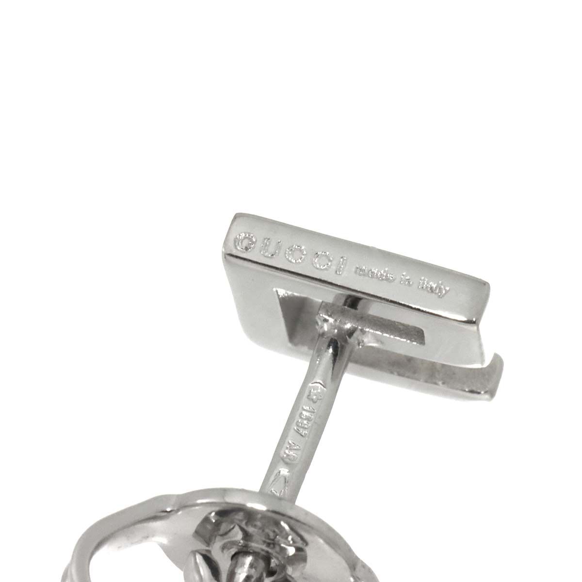 グッチ GUCCI G ロゴ ピアス K18 WG ホワイトゴールド 750 Earrings 