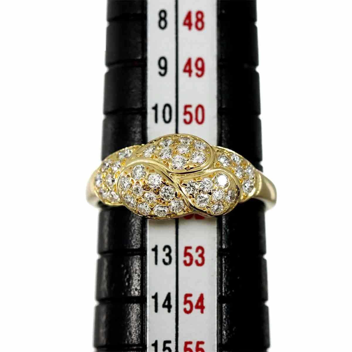 ミキモト MIKIMOTO 12号 リング ダイヤ 0.44ct K18 YG イエロー 