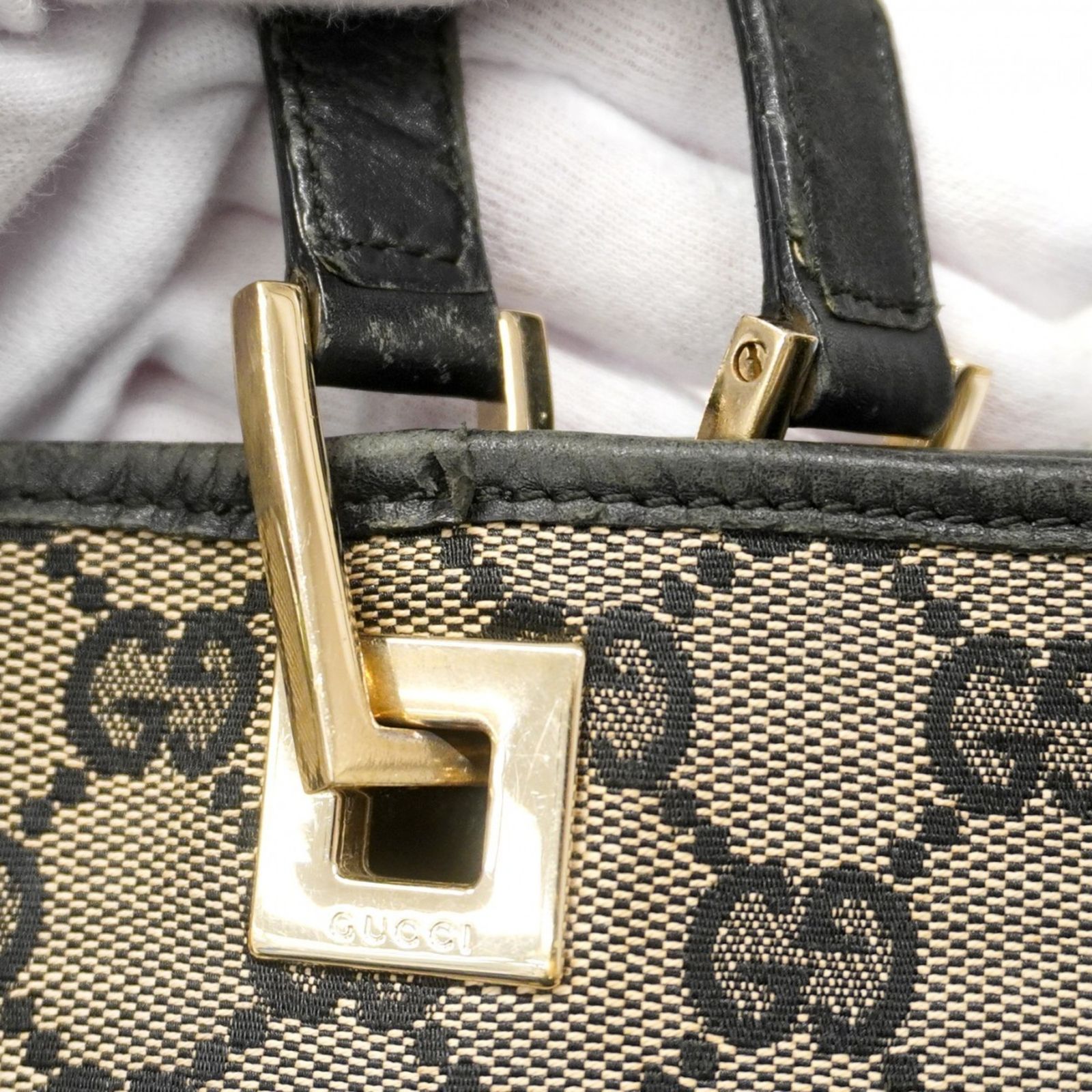 GUCCI トートバッグ ハンドバッグ 手提げ GGキャンバス ゴールド金具 