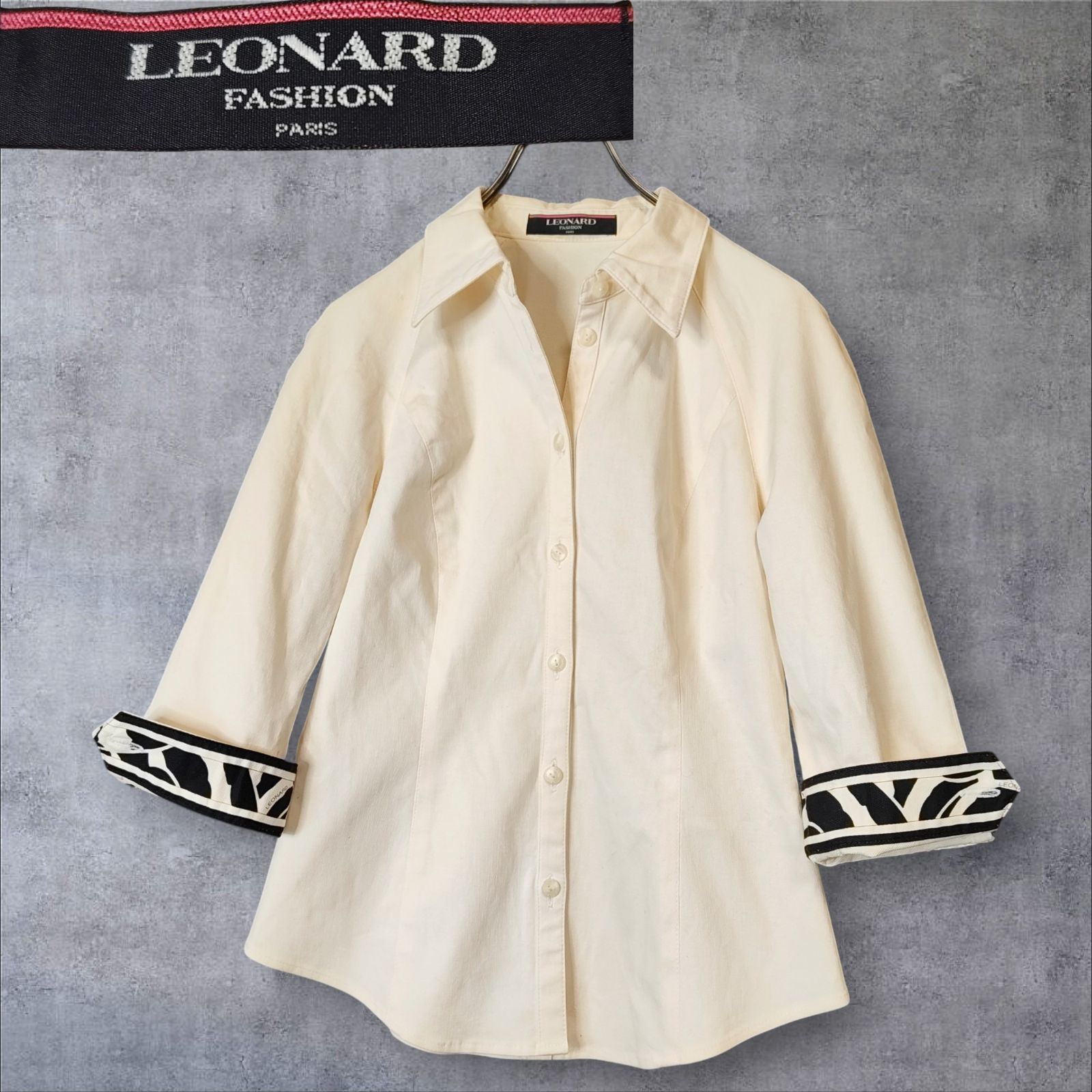 LEONARD レオナール ファッション シルク混 コットン ストレッチ