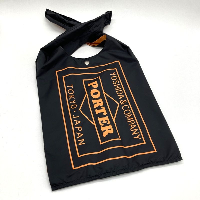 未使用に近い・完売品 ポーター グロサリー エコバッグ ロゴ メンズ ネイビー PORTER ポーター エコバッグ GROCERY BAG グロサリーバッグ ロゴ A4