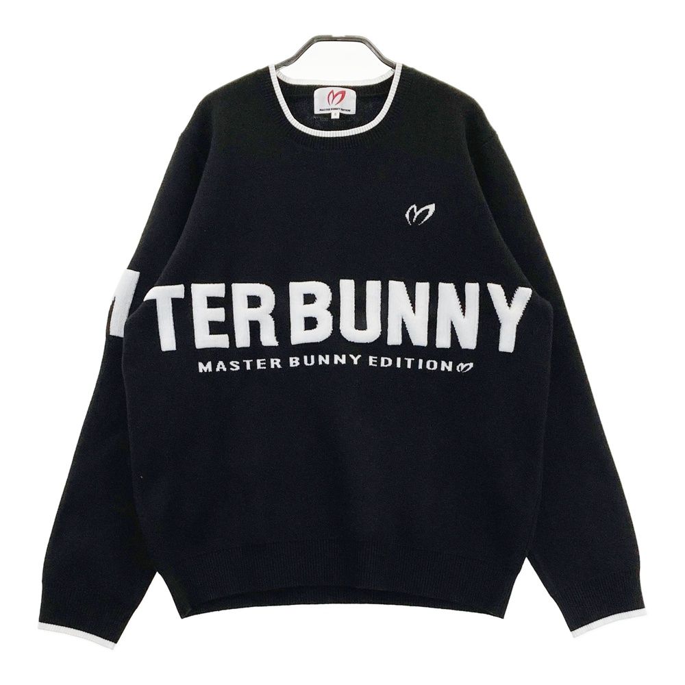 サイズ：5 MASTER BUNNY EDITION マスターバニーエディション 2024年 ニットセーター ロゴ  ブラック系 [240101580885] ゴルフウェア メンズ ストスト サイズ：5 MASTER BUNNY EDITION マスターバニーエディション 2024年