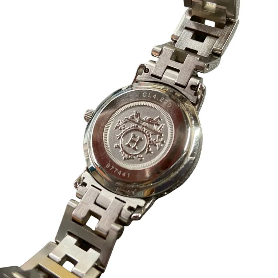 エルメス HERMES クリッパー コンビ CL4 220 レディース 腕時計 デイト 