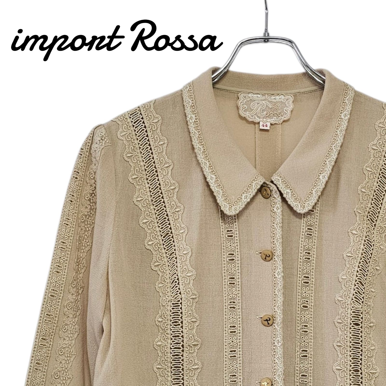 import Rossa インポートロッサ 高級 レース ブラウス シャツ 44 LL 3L 