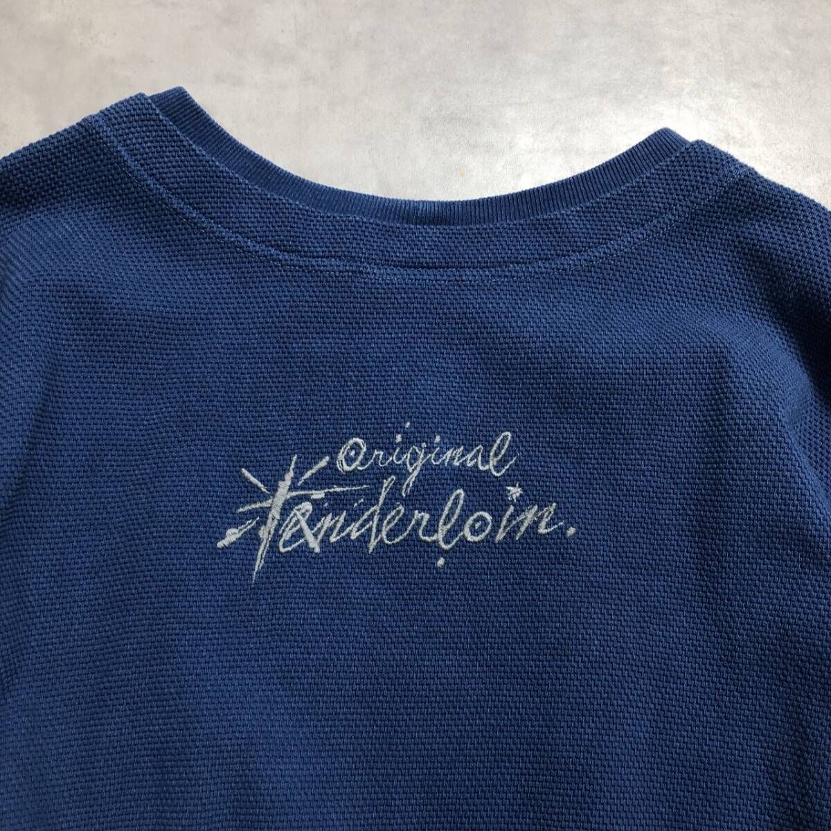 GQ4912◇TENDERLOIN : MOSS STITCH SWEAT◇L◇BLUE K-Seven
