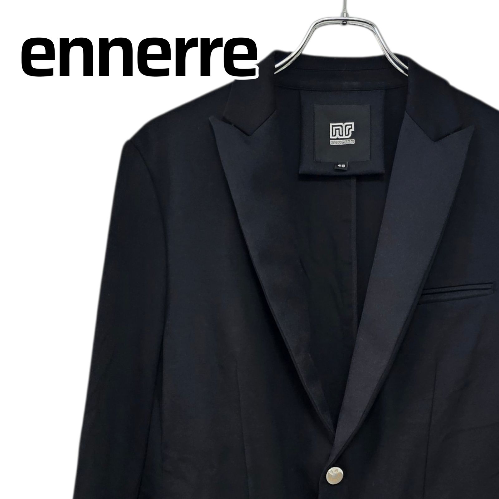 ennerre エネーレ ブラック テーラードジャケット タキシード風 ラペル 