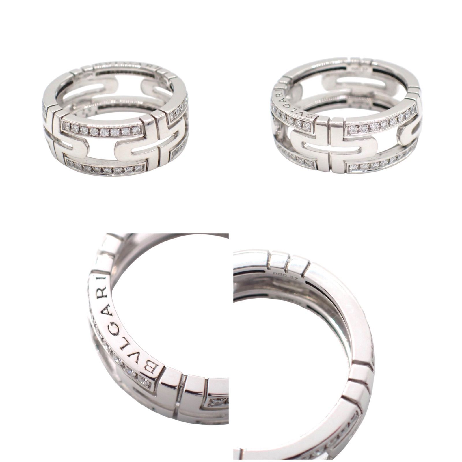 新品仕上げ済 BVLGARI ブルガリ 52 パレンテシ オープンワーク 0.37ct 