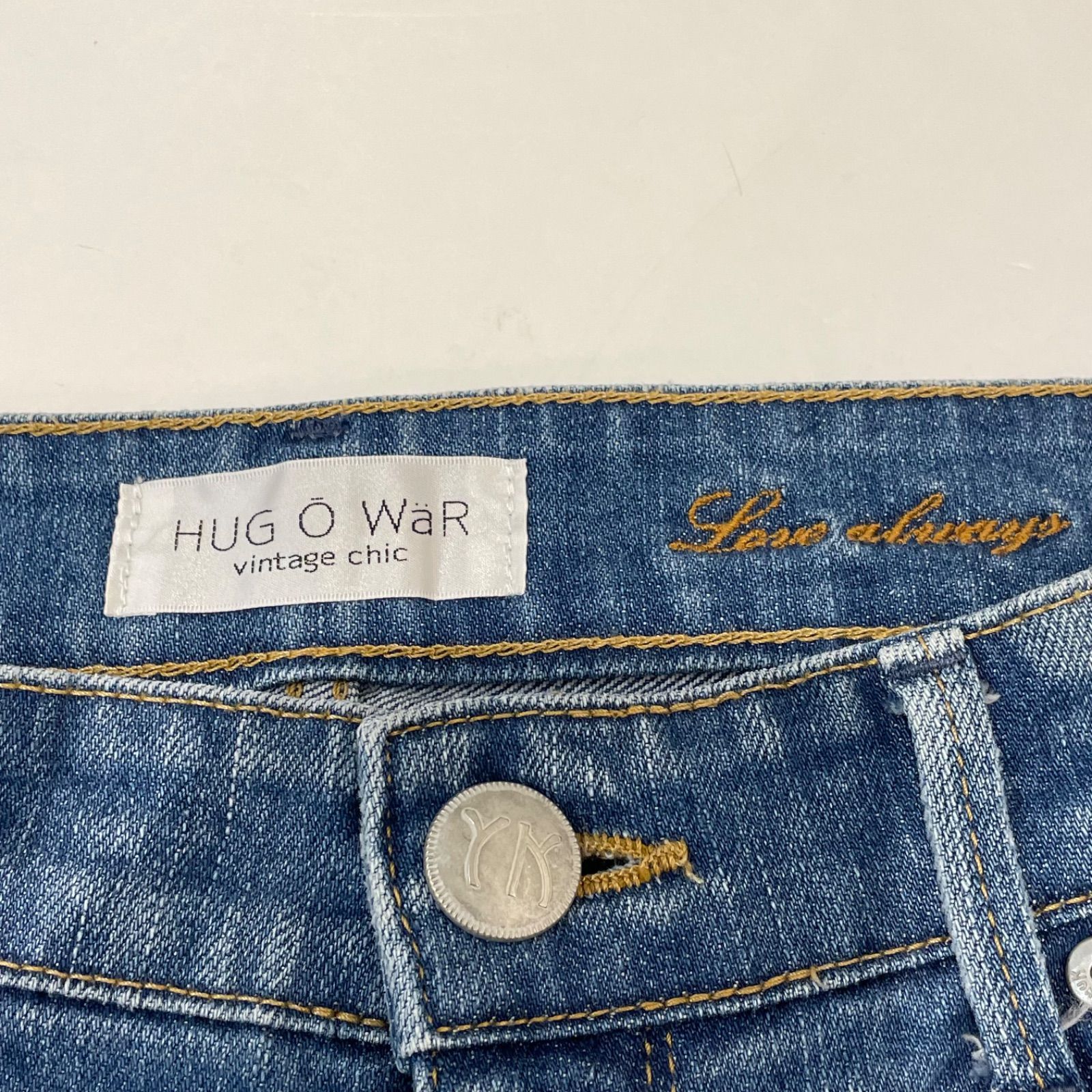 美品 YANUK×HUG O War ヤヌーク×ハグオーワー Love always デニム