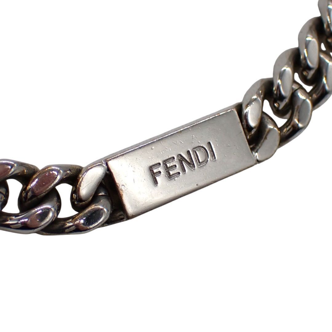 Fendi フェンディ ネックレス シルバー プレート 喜平 チェーン 
