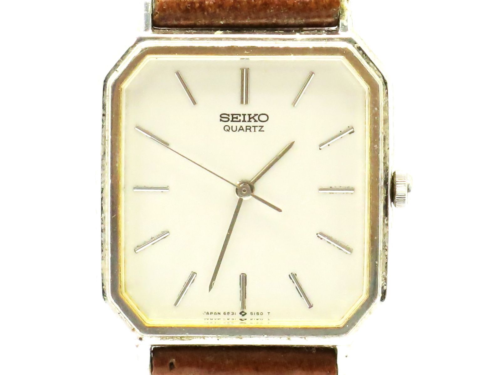 セイコー 腕時計 オクタゴン 6531-5100 クオーツ 白文字盤 SEIKO 