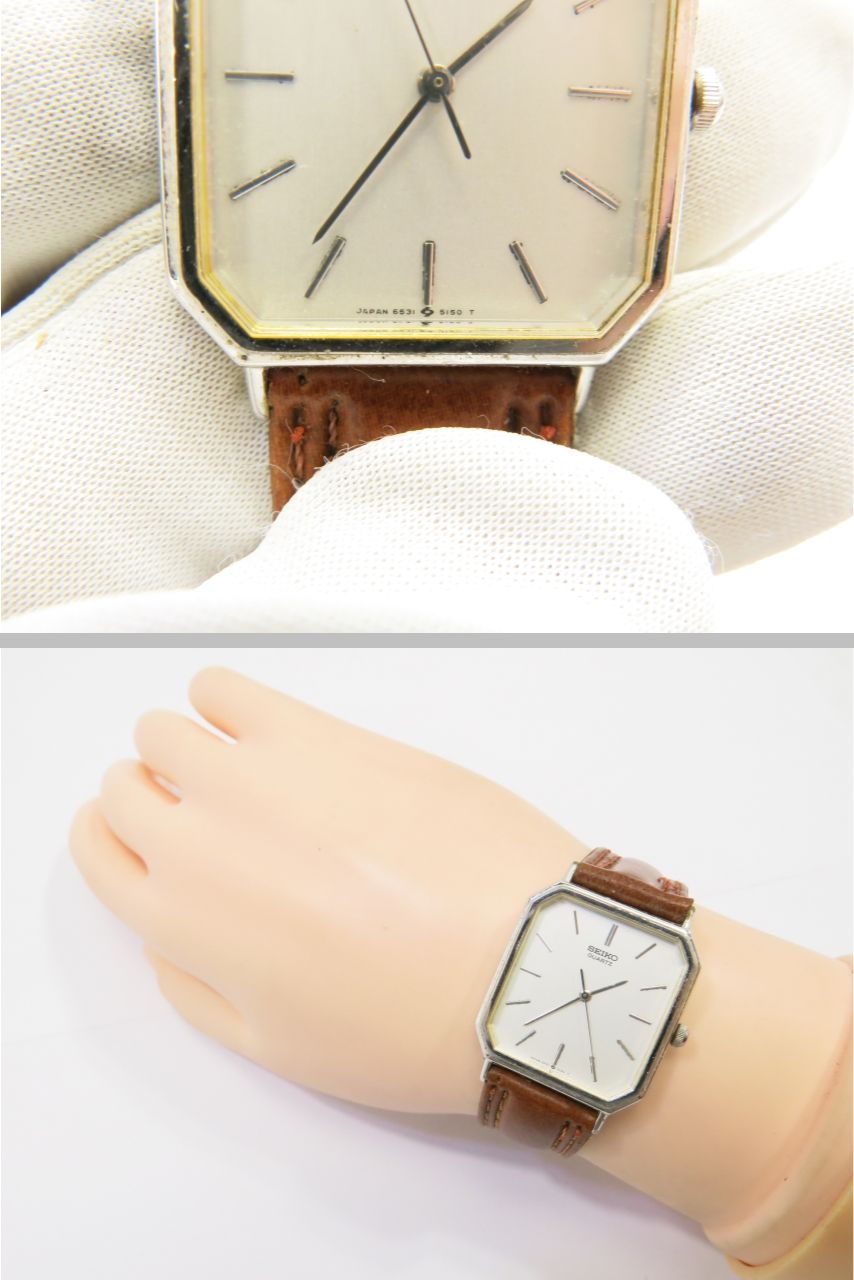 セイコー 腕時計 オクタゴン 6531-5100 クオーツ 白文字盤 SEIKO 