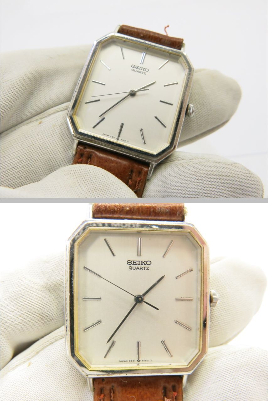 セイコー 腕時計 オクタゴン 6531-5100 クオーツ 白文字盤 SEIKO 