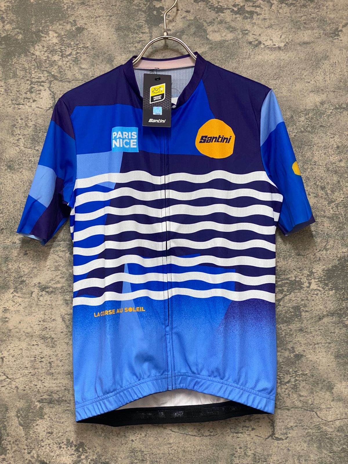 JY865 サンティーニ Santini 半袖 サイクルジャージ 青 ネイビー S
