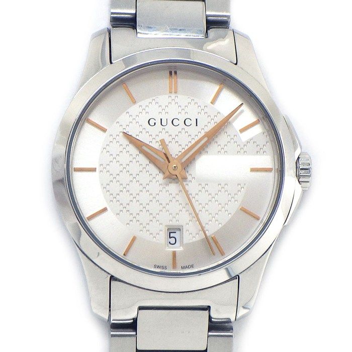 グッチ GUCCI 腕時計 Gタイムレス 126.5/YA126523 シルバ文字盤 デイト
