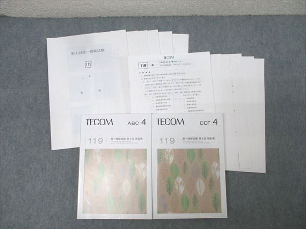 TECOM 第119回 医師国家試験 統一模擬試験 第4回 解説書 ABC/DEF【問題