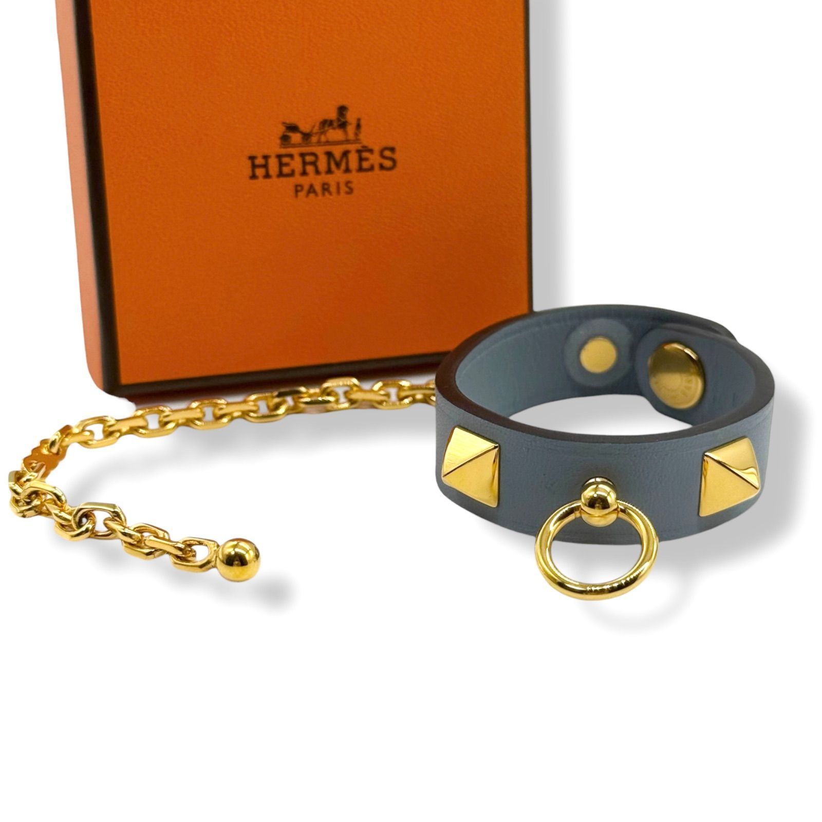 箱 HERMES エルメス リヴァル グローブホルダー 手袋ホルダー ブルー 
