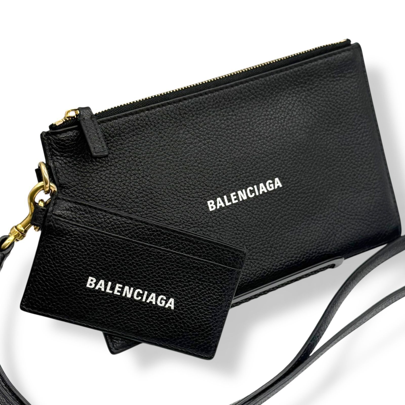使用少 BALENCIAGA バレンシアガ ロゴ キャッシュポーチ 659783 