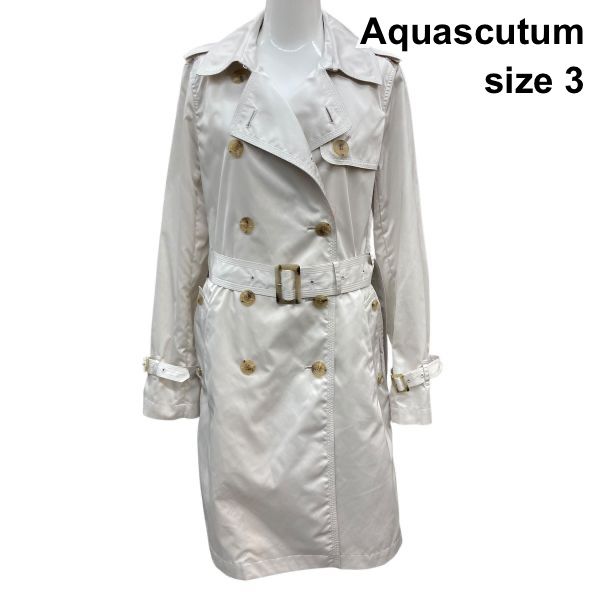 ◇ アクアスキュータム Aquascutum トラッド トレンチコート ダブル
