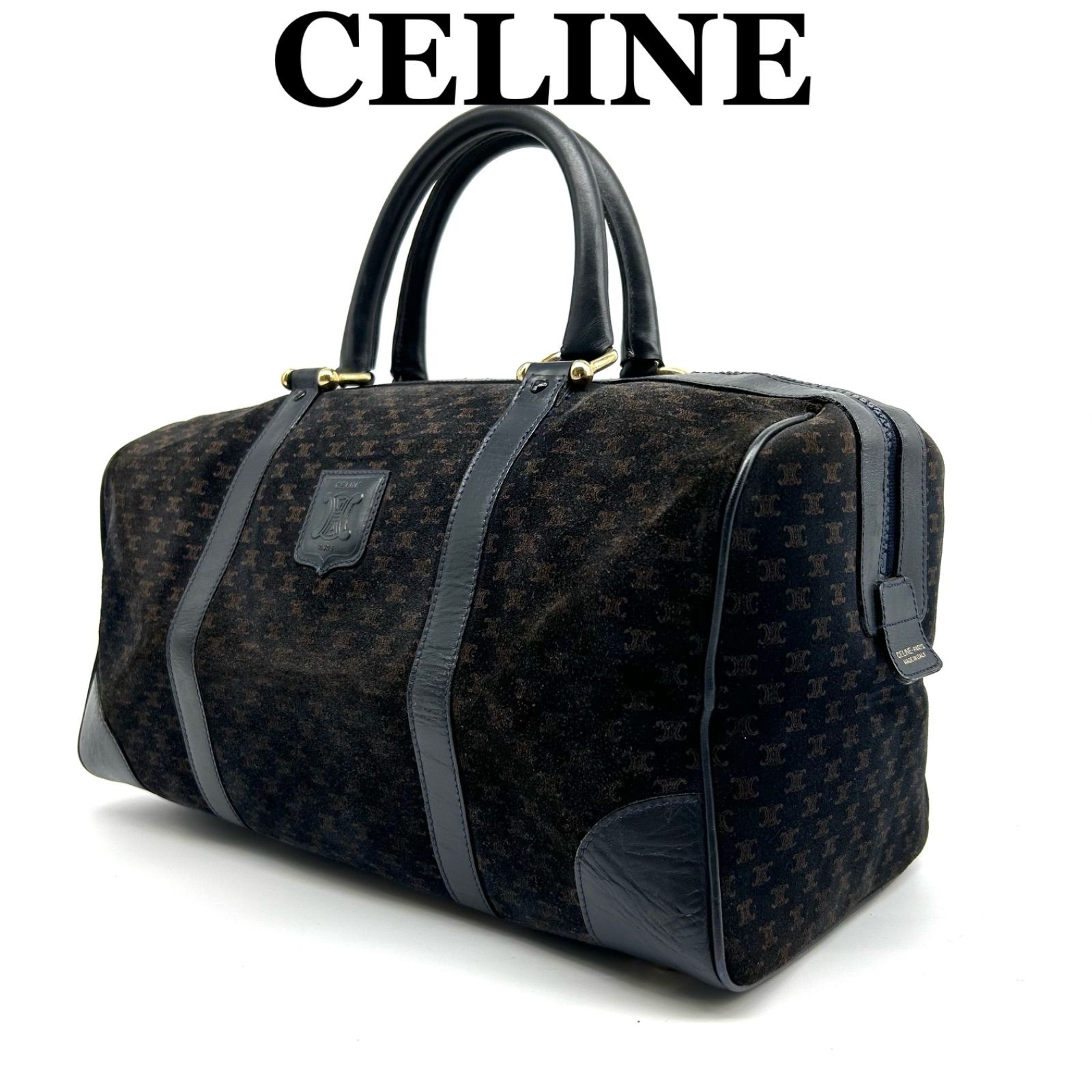 レア】CELINE セリーヌ スエード ボストンバッグ マカダム - メルカリ