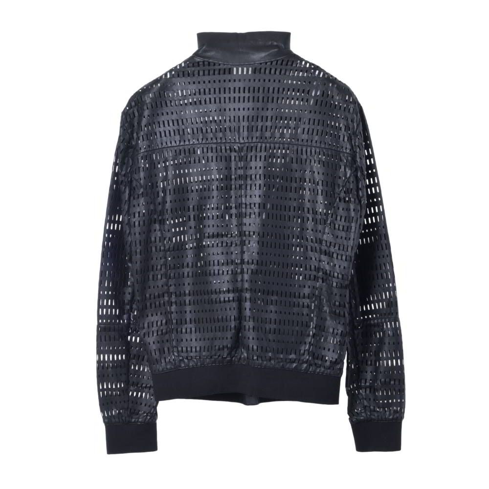 EMPORIO ARMANI パンチング メッシュ レザー ブルゾン ジャケット EMPORIO ARMANI パンチング メッシュ レザー ブルゾン ジャケット