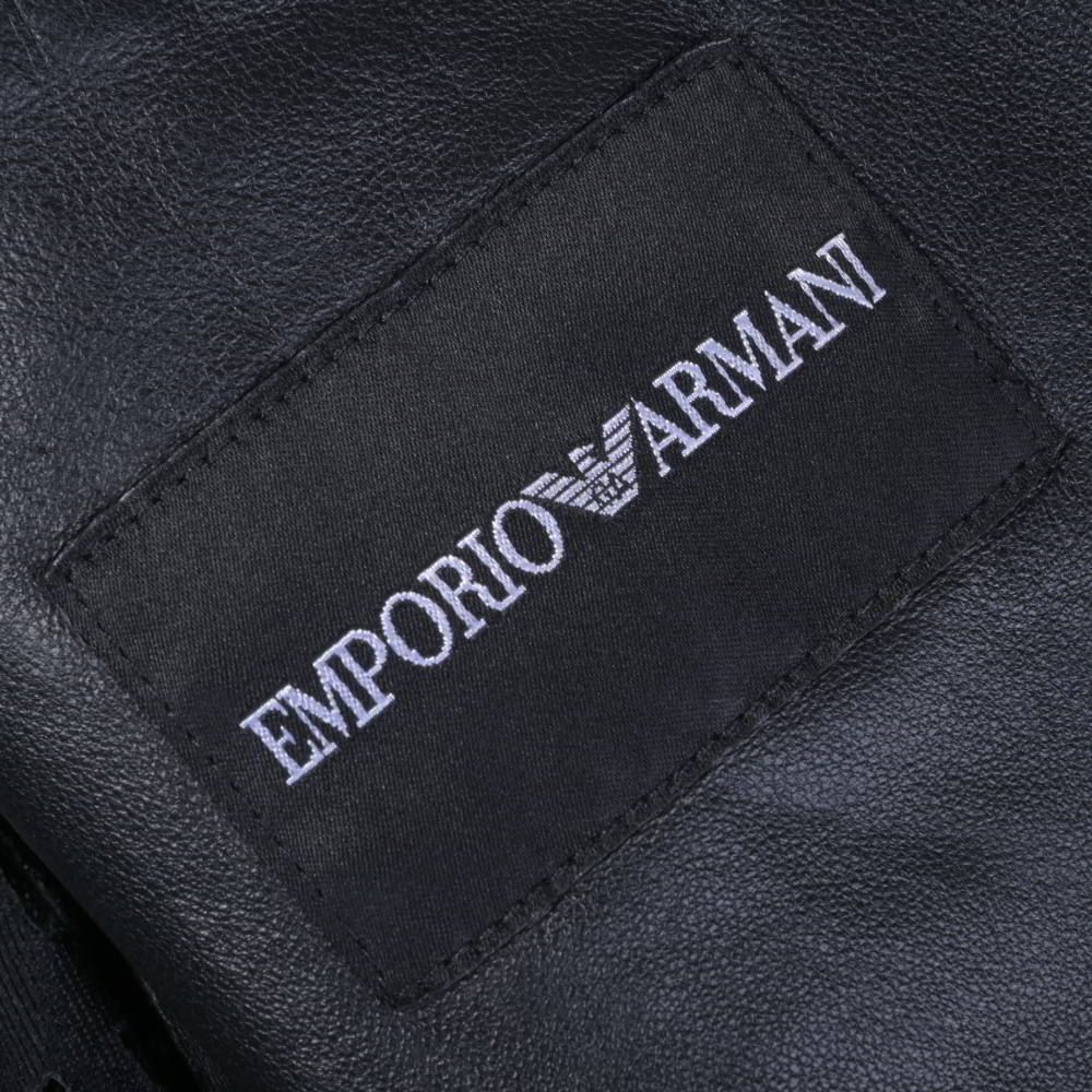 EMPORIO ARMANI パンチング メッシュ レザー ブルゾン ジャケット