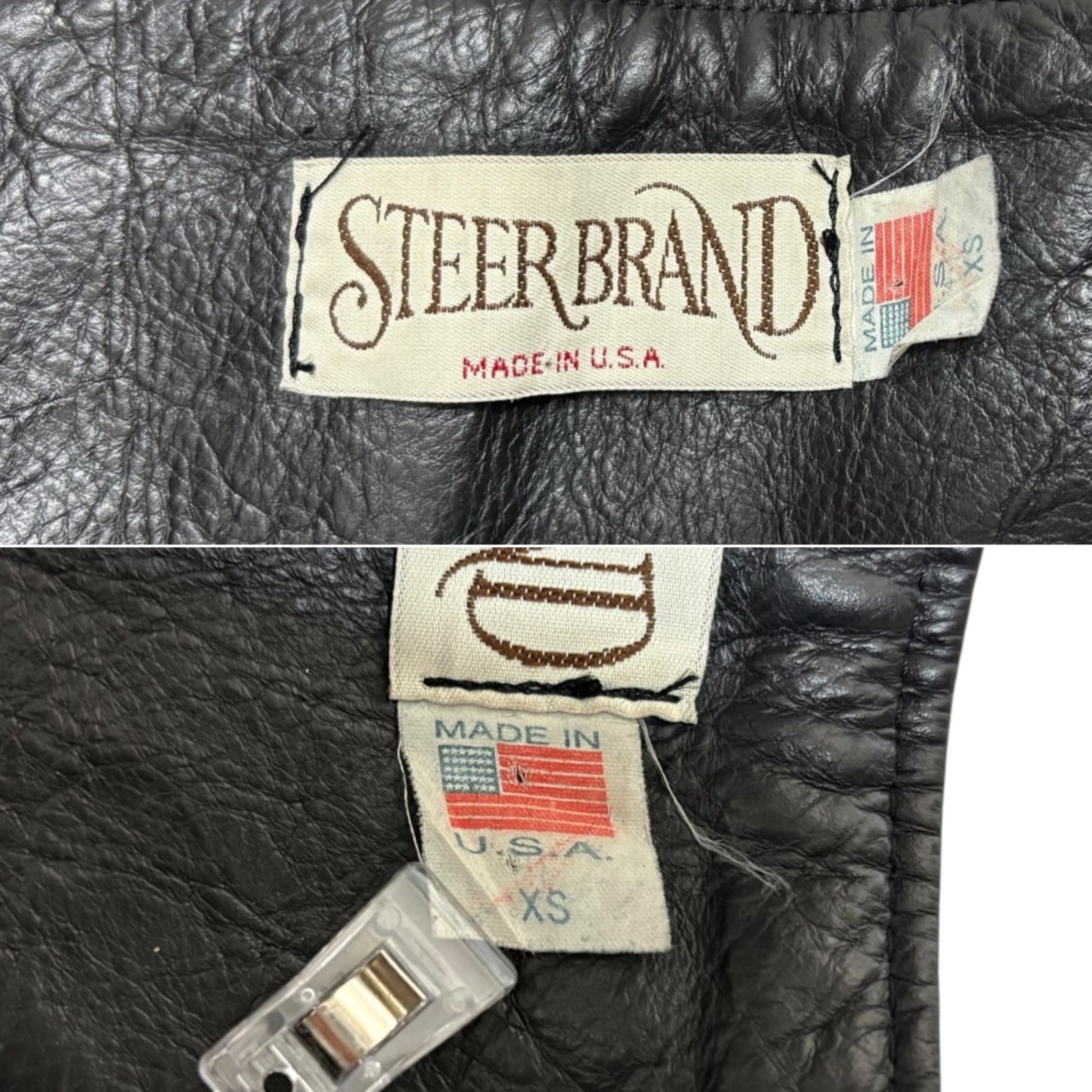 STEER BRAND レザーチャップス フリンジ USA製 XS ブラック メンズ/078