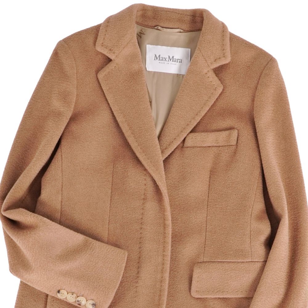 美品 マックスマーラ Max Mara コート 白タグ ロングコート キャメル1