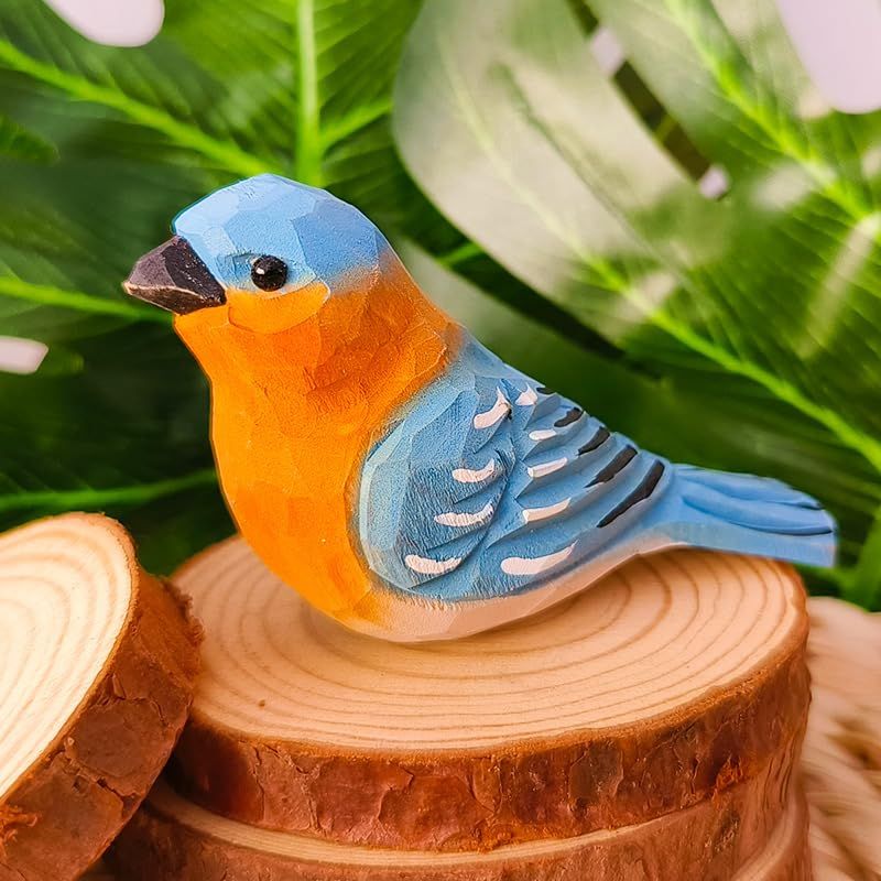 鳥の木彫りのオブジェ 置物 鳥の彫刻 北欧 インテリア (pont du monde