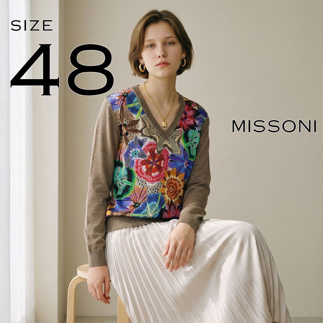 極美品】MISSONI ミッソーニ イタリア製 ボタニカルフラワープリント