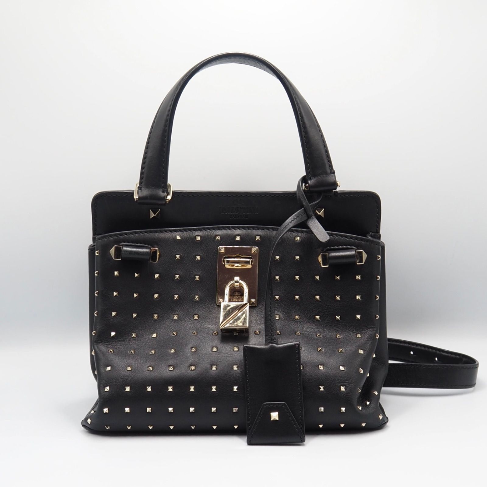 VALENTINO ガラヴァーニ ジョイロック ショルダーバッグ ハンドバッグ レザー ブラック ヴァレンティ