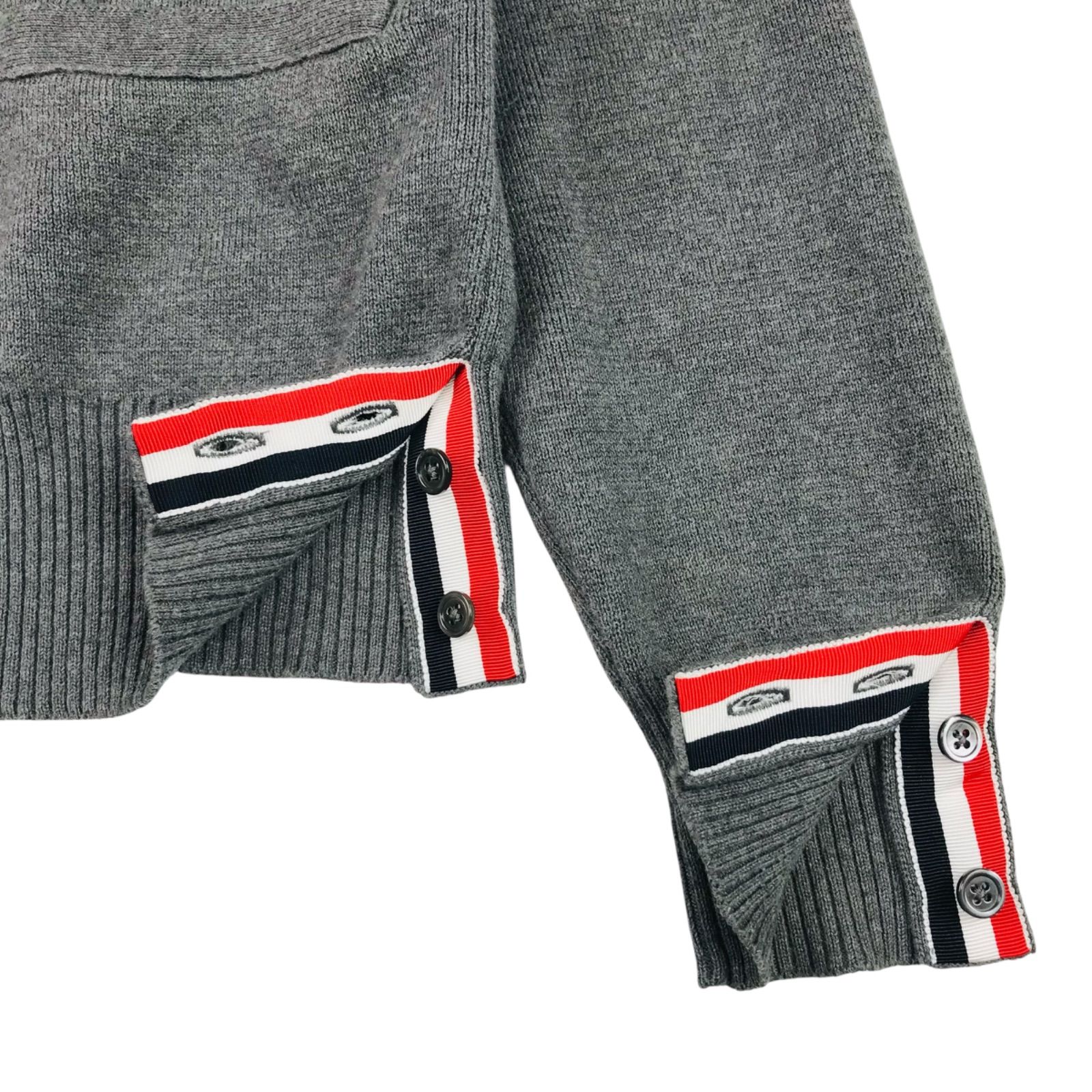 THOM BROWNE☆トムブラウン・キッズ ミラノステッチ 4BAR Vネック