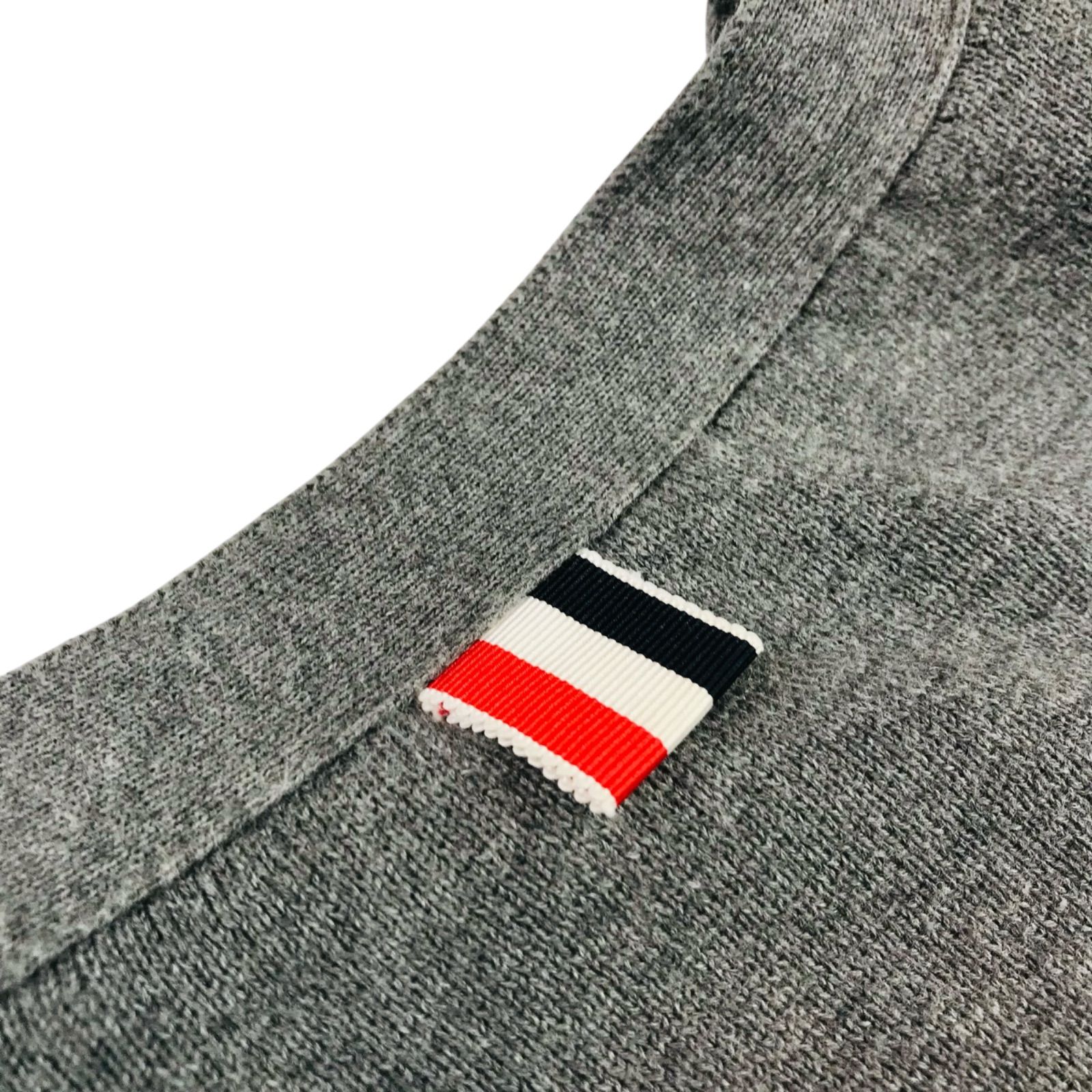 THOM BROWNE☆トムブラウン・キッズ ミラノステッチ 4BAR Vネック