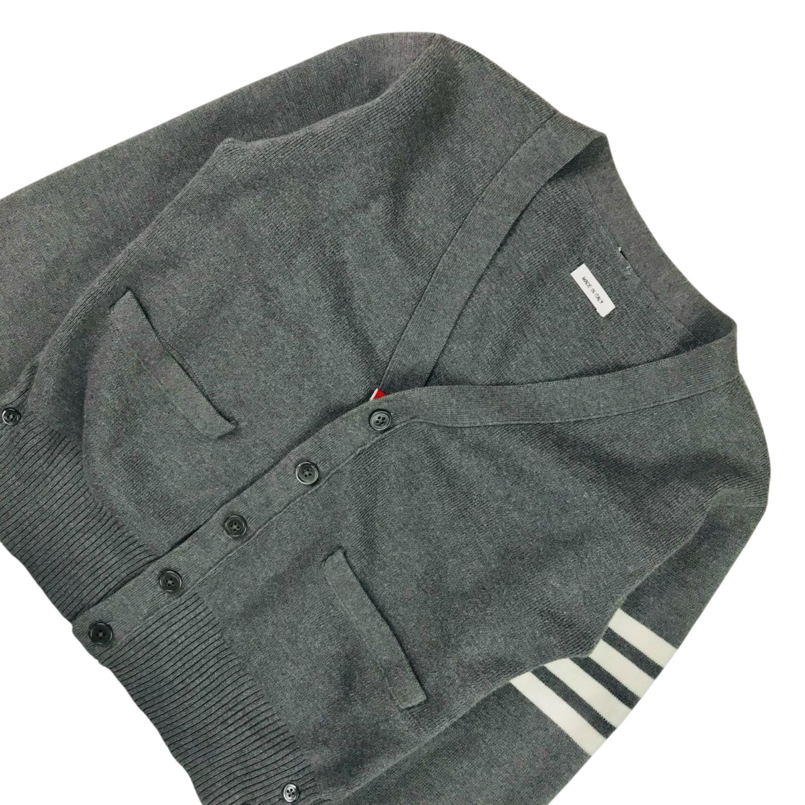 THOM BROWNE☆トムブラウン・キッズ ミラノステッチ 4BAR Vネック