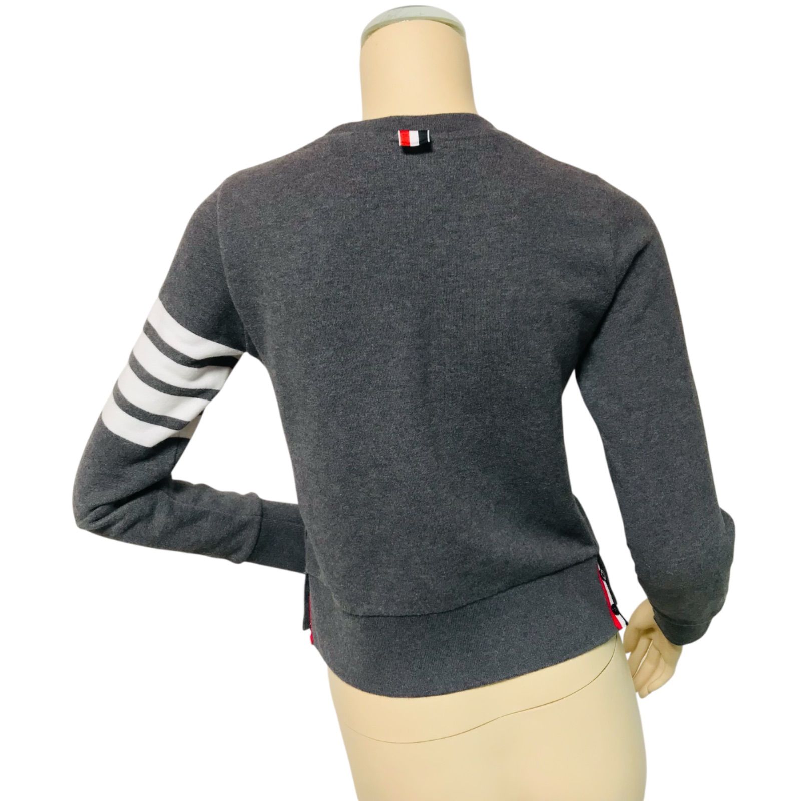 THOM BROWNE トムブラウン 4bar トレーナー スウェット 美品☆THOM BROWNE☆トムブラウン・レディース コットン 4BAR