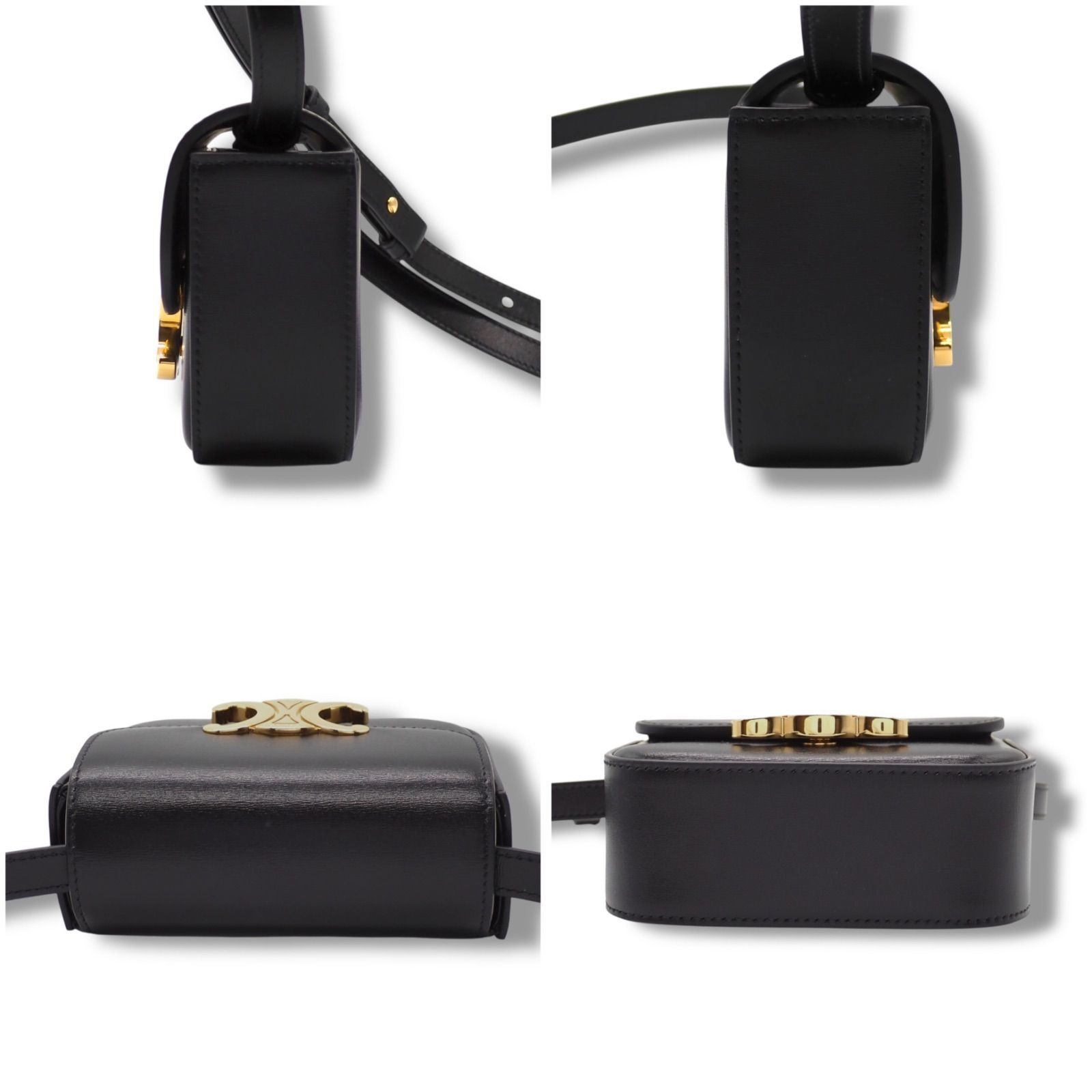 ほぼ未使用 CELINE セリーヌ ミニクロード トリオンフ シャイニー 