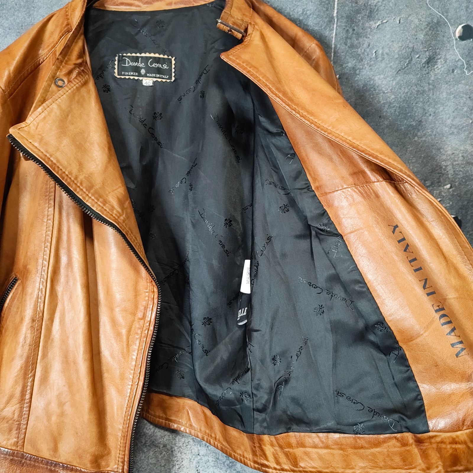極上イタリア製 Davide Ceraso セミダブル ライダース 40 レディース M 