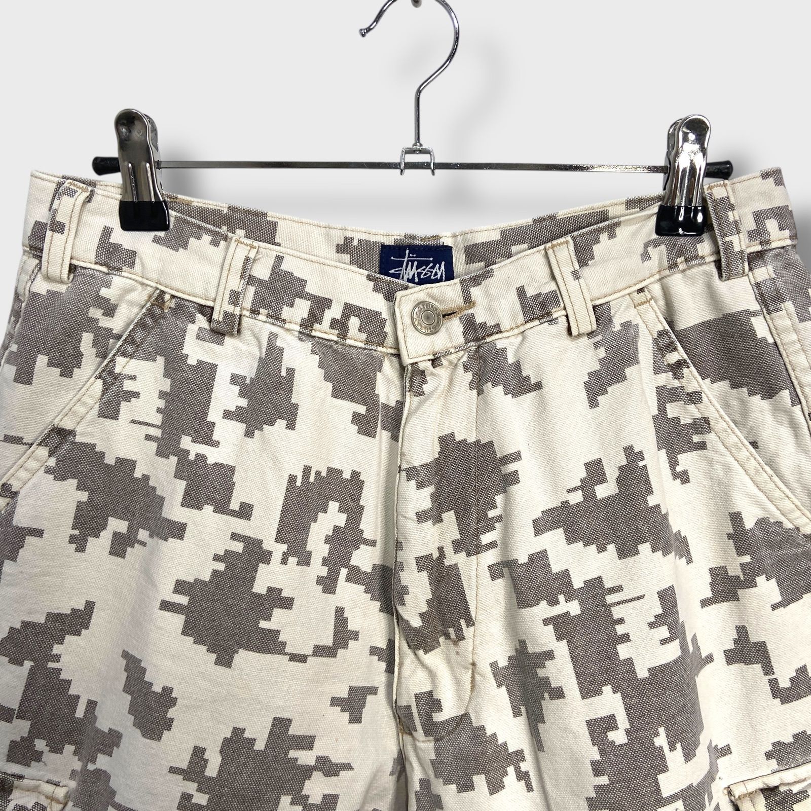 90s OLD STUSSY デジタルカモ　ショーツ　W36 ☆STUSSY☆ステューシー☆カーゴショーツ☆デジカモ☆90s☆USA製☆迷彩