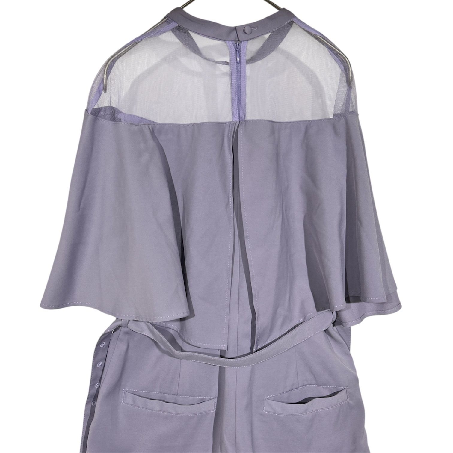 アメリ AMERI CURTAIN SHOULDER ROMPERS オールインワン パープル