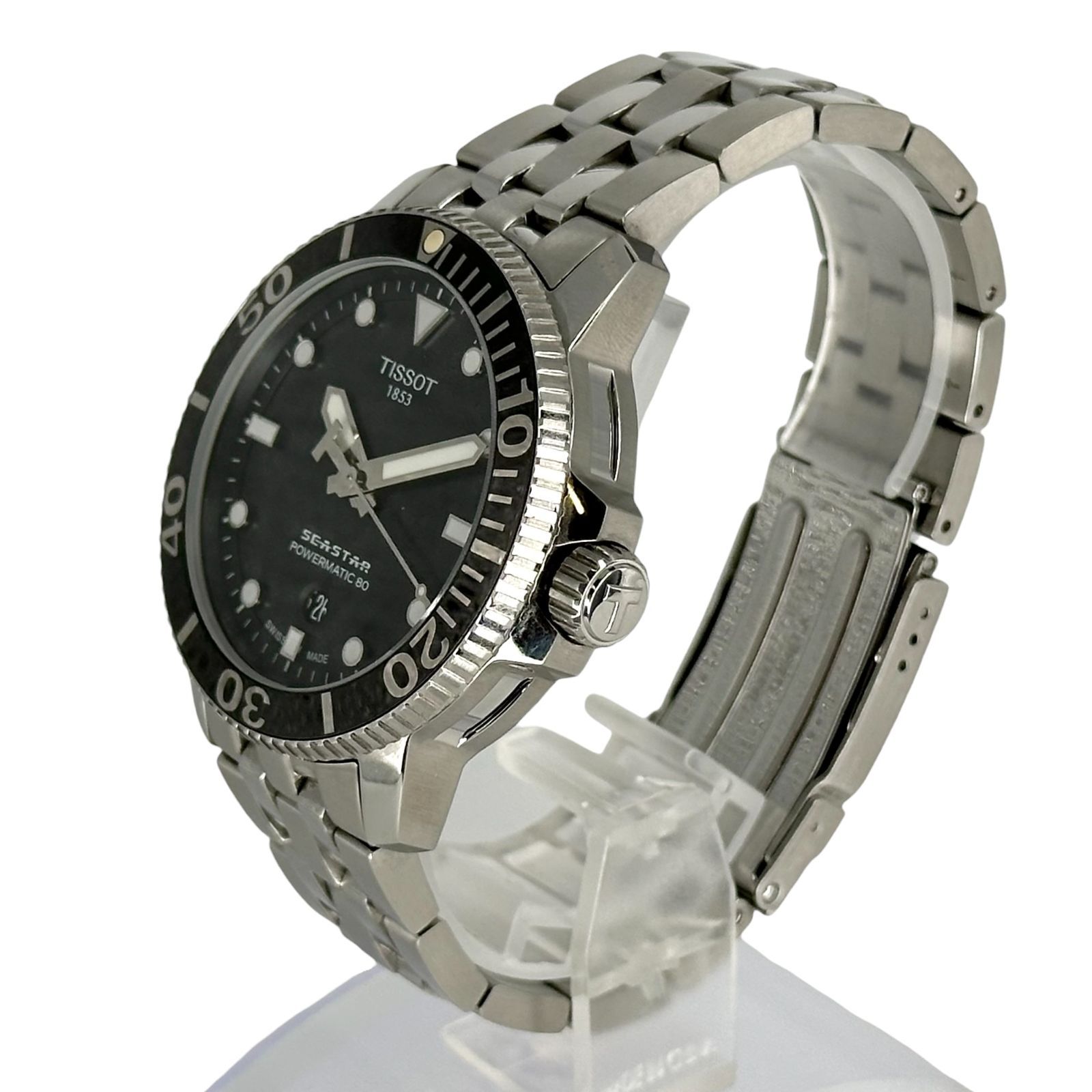 TISSOT ティソ 腕時計 自動巻き デイト 黒文字盤 J324/424K 稼働品 