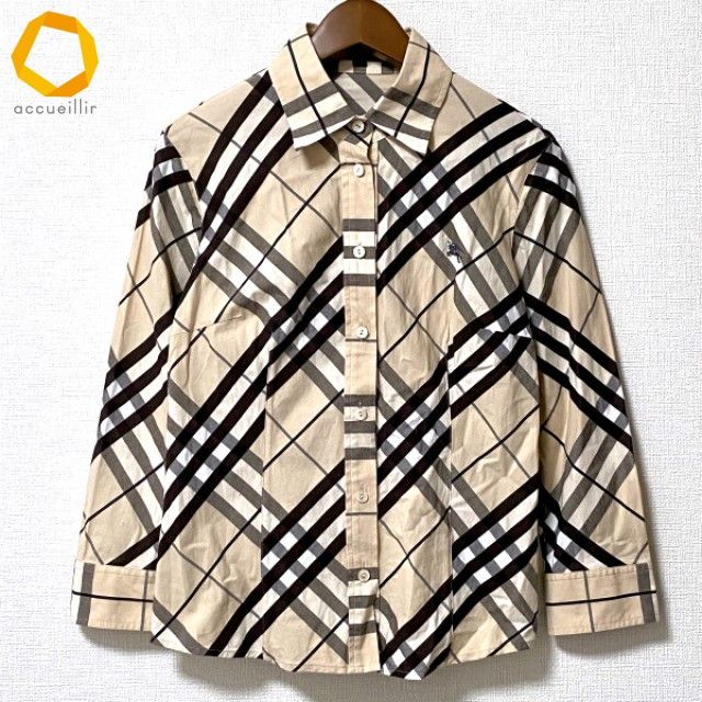 anc バーバリー BURBERRY シャツ・ブラウス 38 ベージュ 黒 ノバ