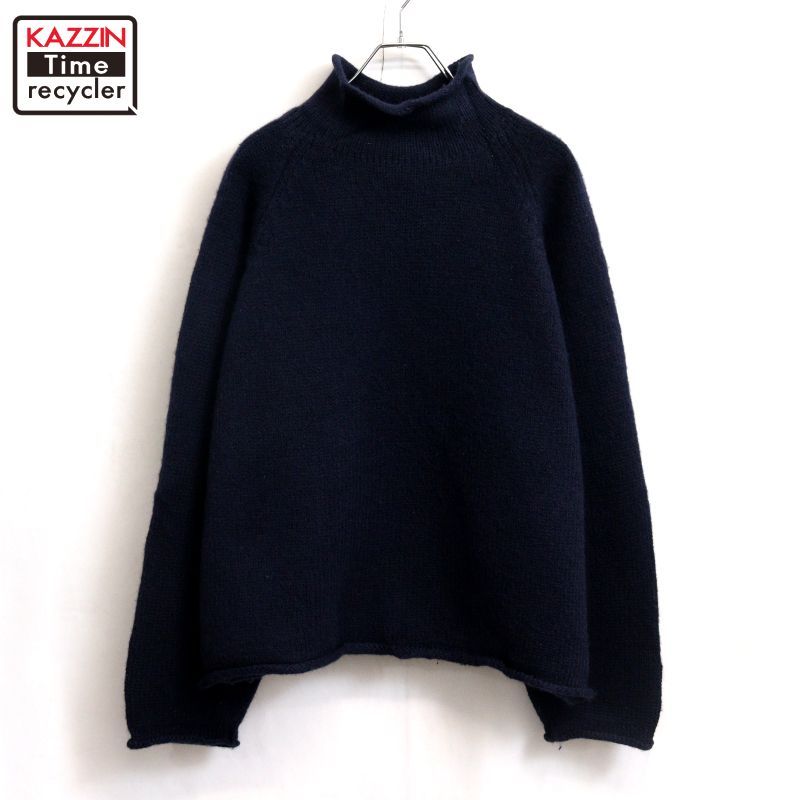 90s vintage J.CREW 無地 ロールネック ウール ニットセーター メンズ