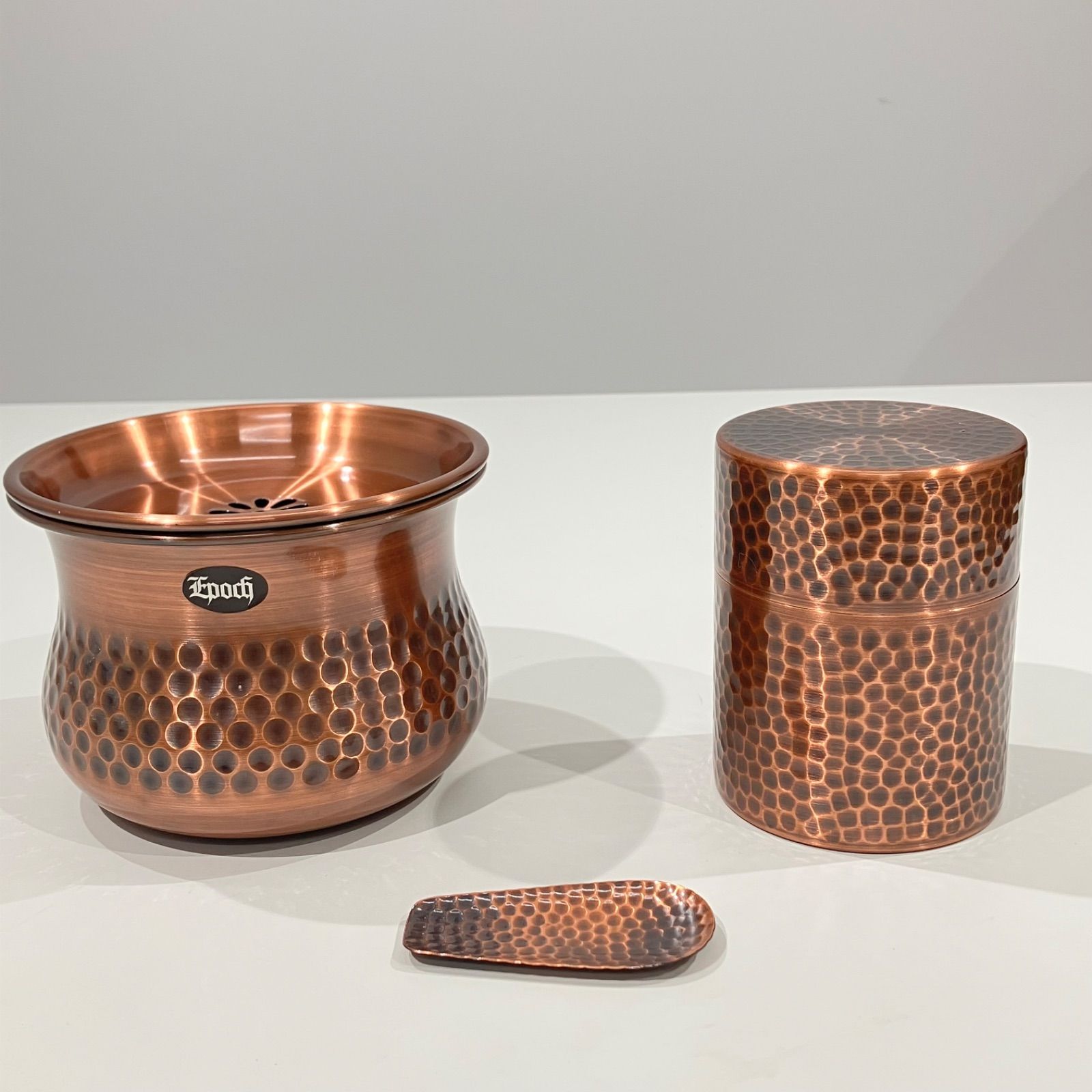 純銅製 茶器セット 茶こぼし 茶筒 茶托 槌目 【送料無料】 - メルカリ