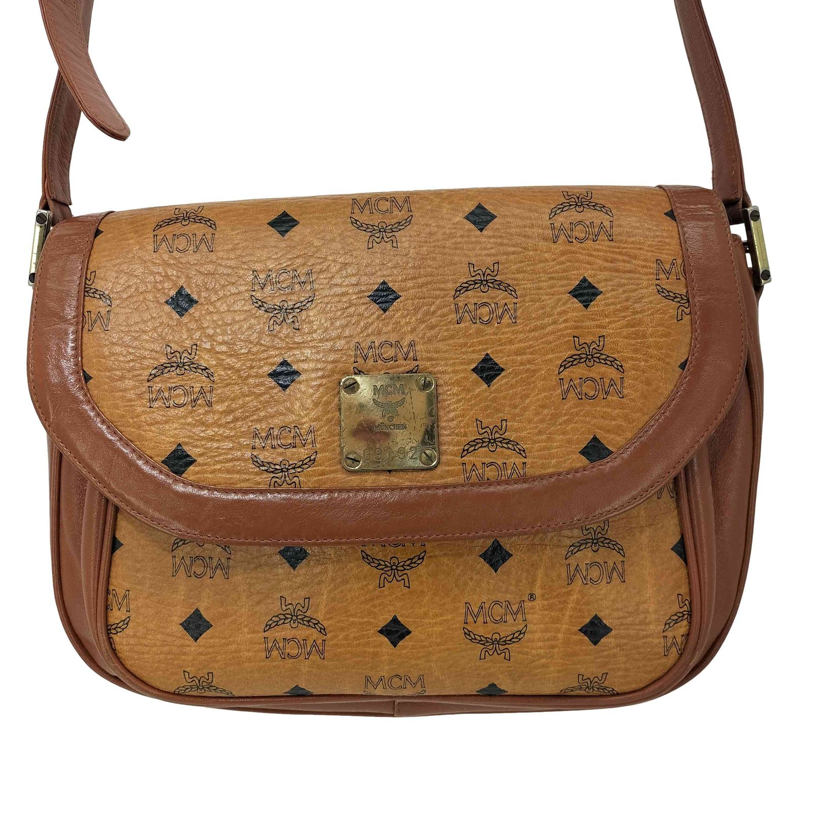 エムシーエム MCM ショルダーバッグ ロゴグラム レザー ベルト 