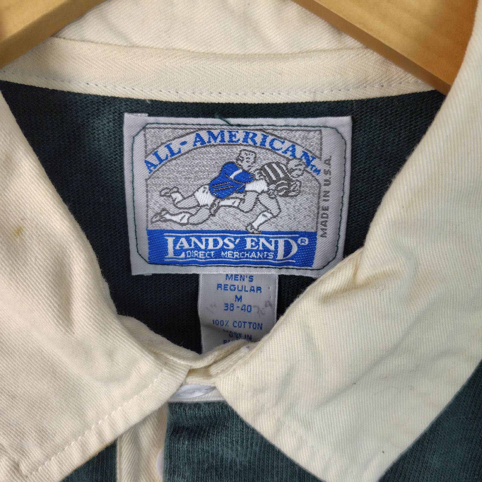 90s LANDS' END US製 ランズエンド ラガーシャツ マルチカラー Mサイズ