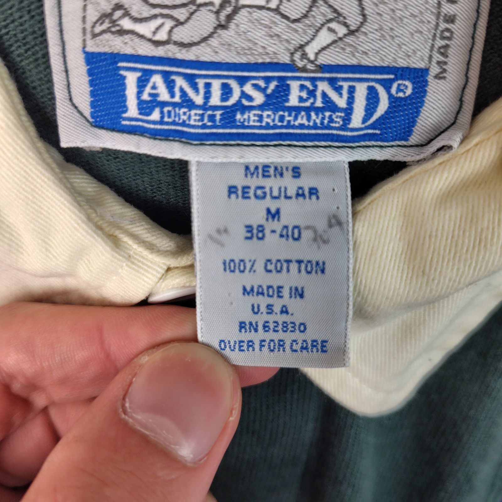 90s LANDS' END US製 ランズエンド ラガーシャツ マルチカラー Mサイズ